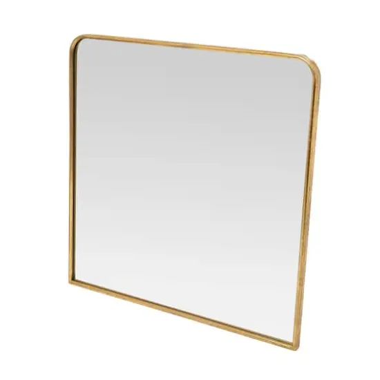Hello Honey&reg; Brass Finish Square Metal Framed Wall Mirror {7}