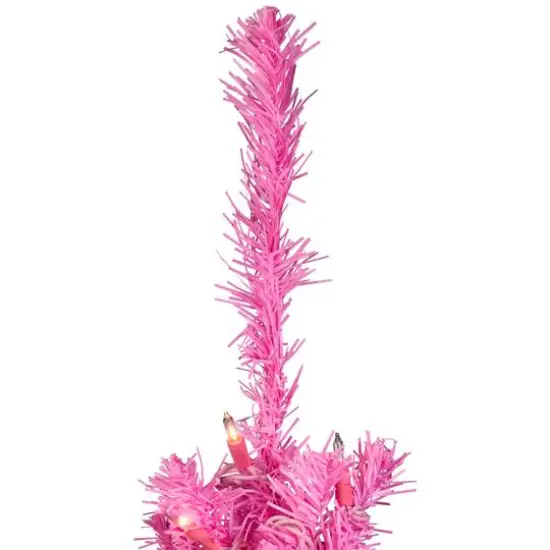 4ft. Pre-Lit Medium Pink Pine Artificial Christmas Tree, Clear Lights {4}
