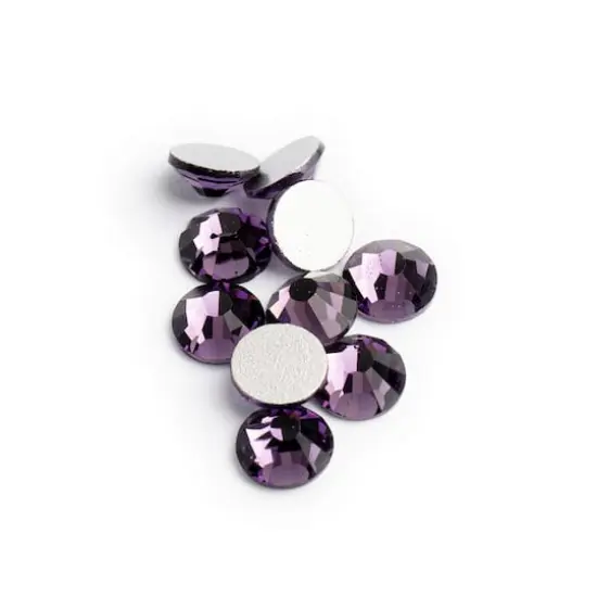 John Bead Crystal Lane SS16 Glass Round Flatback Rhinestones, 288ct. Light Violet {1}