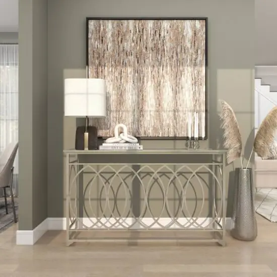 25" Silver Aluminum Tall Hammered Vase {15}