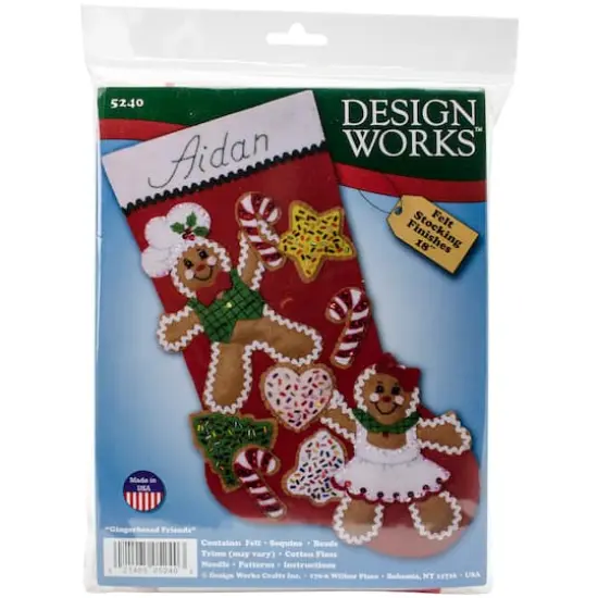 Design Works Gingerbread Friends Felt Stocking Kit {1}