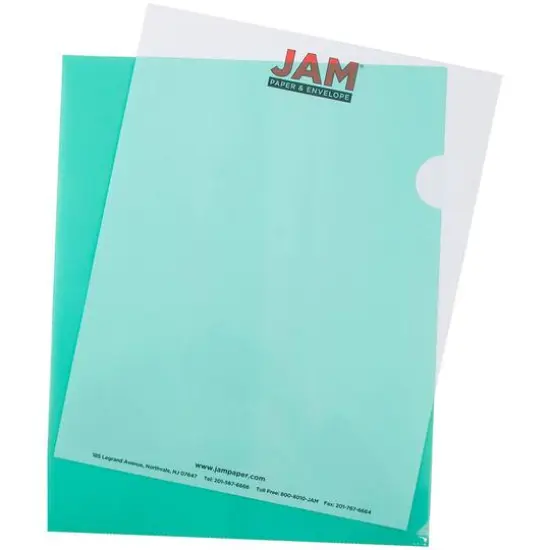 JAM Paper 9" x 11.5" Plastic Sleeves, 12ct. Green {4}