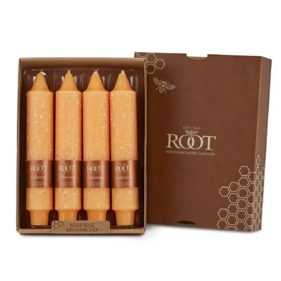 Root Candles 7" Unscented Timberline&trade; Collenette Taper Candles, 4ct. Mandarin {1}