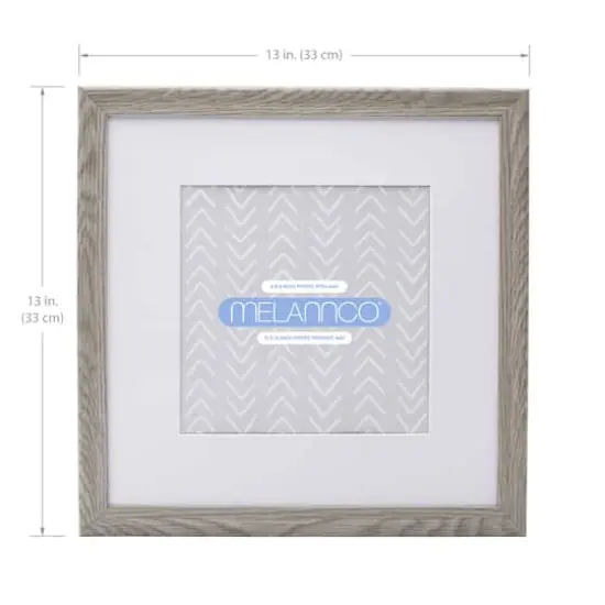 Melannco 9 Pack 8" x 8" Frame with Mat Gray {6}