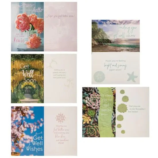 JAM Paper 4" x 6" Assorted Nature Get Well Cards & Envelopes, 10ct. {4}