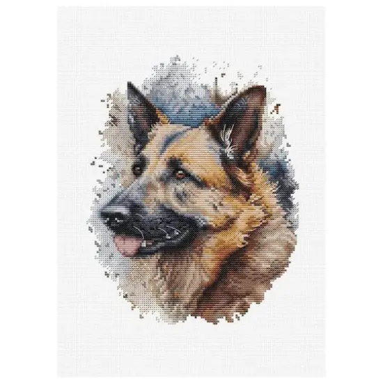 Luca-S The German Shepherd Counted Cross Stitch Kit with Woodgrain Hoop {3}