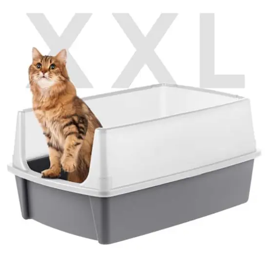 Iris&reg; XL Open Top Cat Litter Box, Gray {1}
