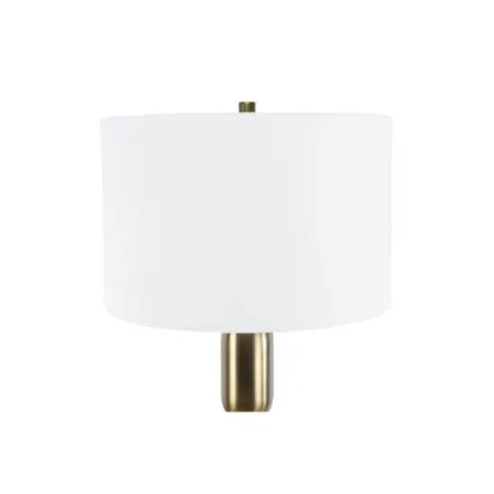 Hello Honey&reg; 33" Metal Table Lamp with Glass Middle Brushed Gold {8}
