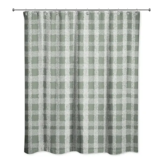 Chalky Plaid Shower Curtain Sage {1}
