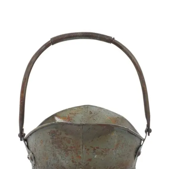 Silver Metal Rustic Planter Set {7}