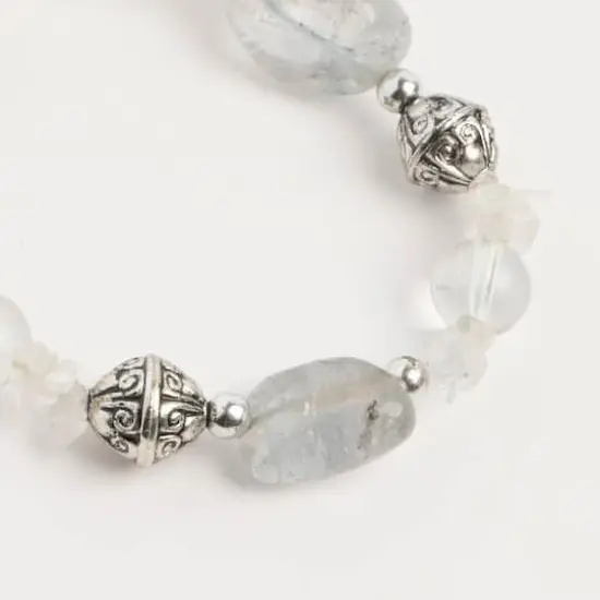 John Bead Crystal Quartz Clear Natural Stone Bracelet {3}