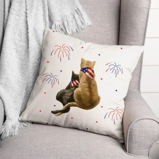 American Cats Throw Pillow {3}