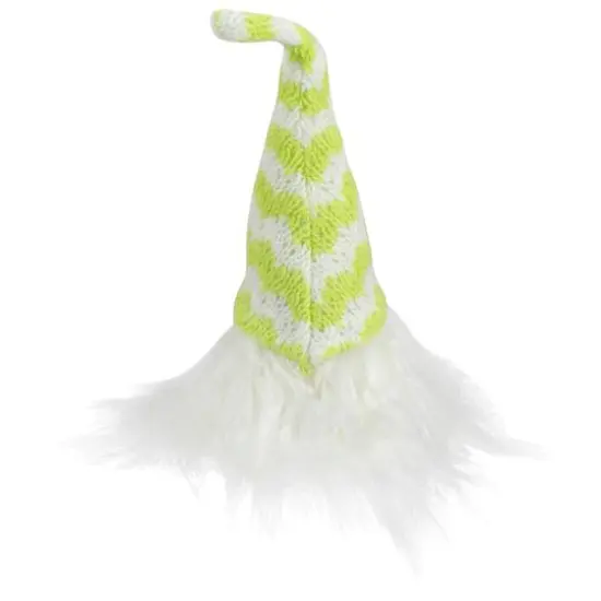 7.5" Lime Green & White Striped Hat Spring Gnome {6}