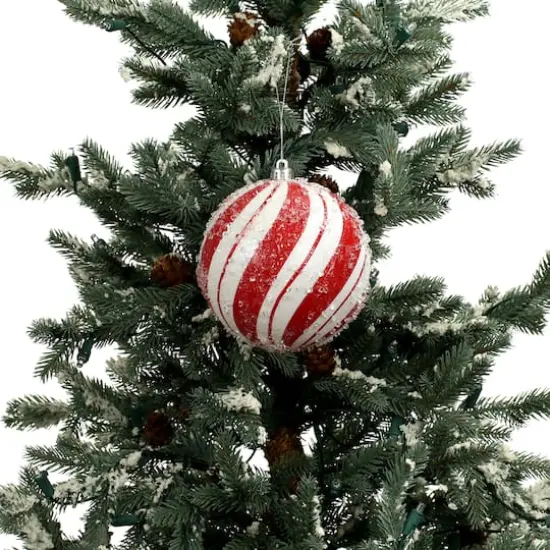 2 Pack 4.7" Red & White Peppermint Stripes Shatterproof Ball Ornaments by Ashland&reg; {4}