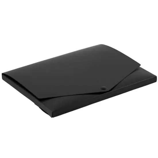 JAM Paper Black Plastic Portfolio with Snap Closure 10" x 12.5" {5}