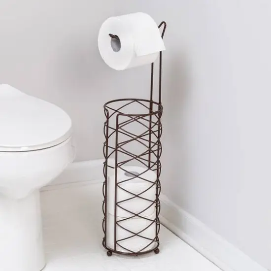 Honey Can Do Oil-Rubbed Bronze Freestanding Toilet Paper Holder {3}
