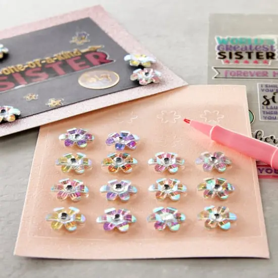 Clear Iridescent Bling Flower Stickers By Recollections&trade; {3}