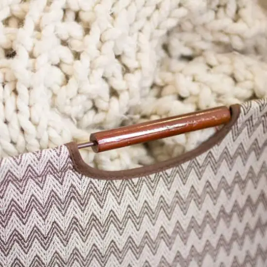 Household Essentials Storage Bin with Wood Handles (Medium, Chevron) {5}