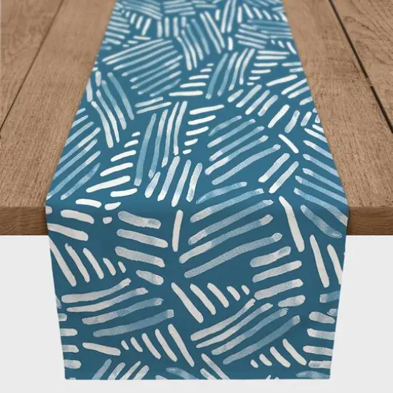 72" Watercolor Stripe Pattern Cotton Twill Runner {1}