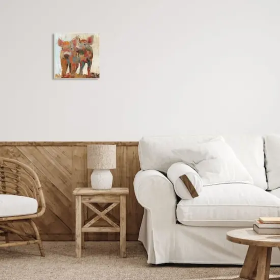 Stupell Industries Rustic Farm Pigs Abstract Contemporary Patchwork Pattern,12" x 12" {3}