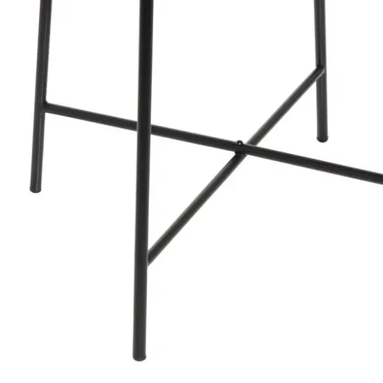 22" Black Metal Contemporary Accent Table {6}
