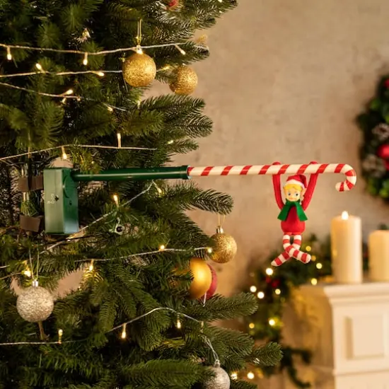 Mr. Christmas 6" Animated Candy Cane Elf Acrobat {3}