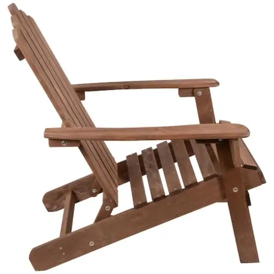 36" Classic Folding Wooden Adirondack Chair Brown {5}