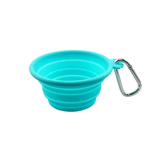 FFD PET 7oz. Silicone Pet Travel Bowl Teal {1}