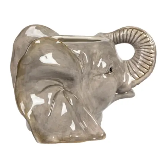 Hello Honey&reg; 6.75" Round Ceramic Elephant Head Planter {9}