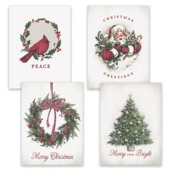 JAM Paper 7.9" x 5.6" Christmas Past Holiday Assortment Card Set, 16ct. {1}