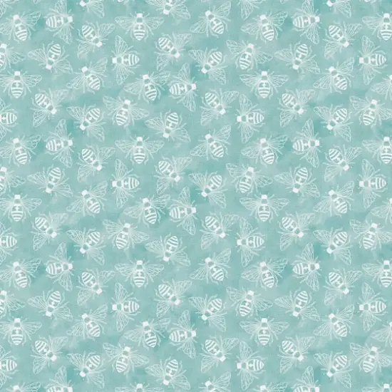 Fabric Editions Turquoise Buzzing Bees Cotton Fabric {1}