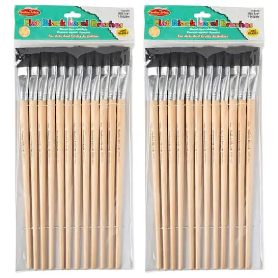 Creative Arts 2 Pack Flat Easel Brushes {1}