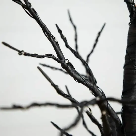 4ft. Pre-Lit LED Black Twig Artificial Halloween Tree {4}