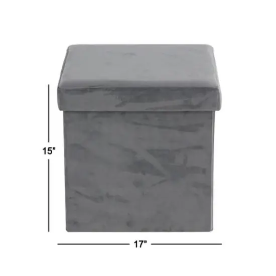 17" Modern Fabric Storage Stool Gray {8}