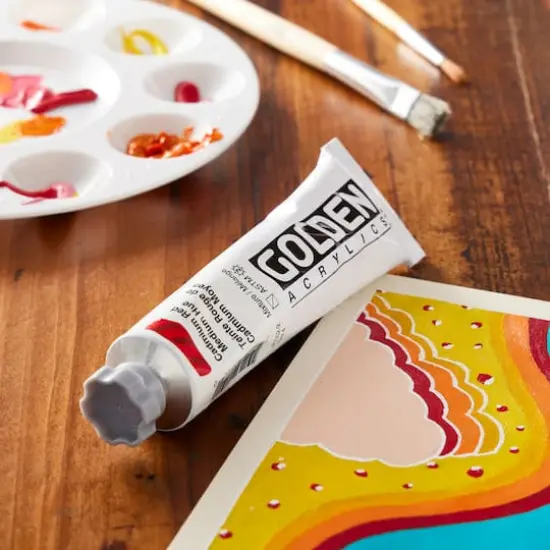 Golden&reg; 2oz. Heavy Body Acrylic Paint Cadmium Red Medium Hue {3}