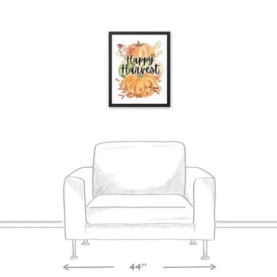 Happy Harvest Black Framed Canvas Wall Art {5}