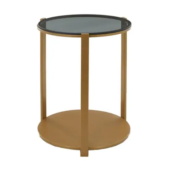 Bronze Metal Contemporary Accent Table, 20" x 17" x 17" {6}