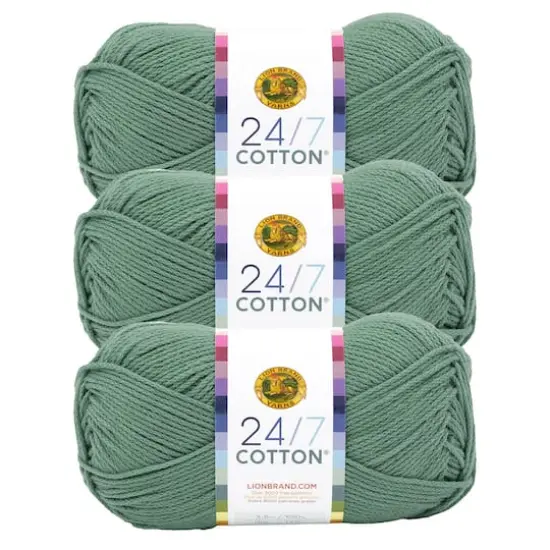 3 Pack Lion Brand&reg; 24/7 Cotton&reg; Yarn Spruce {1}