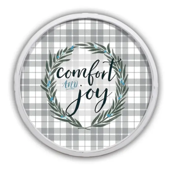 Comfort and Joy Round White Framed Print Wall Art {1}