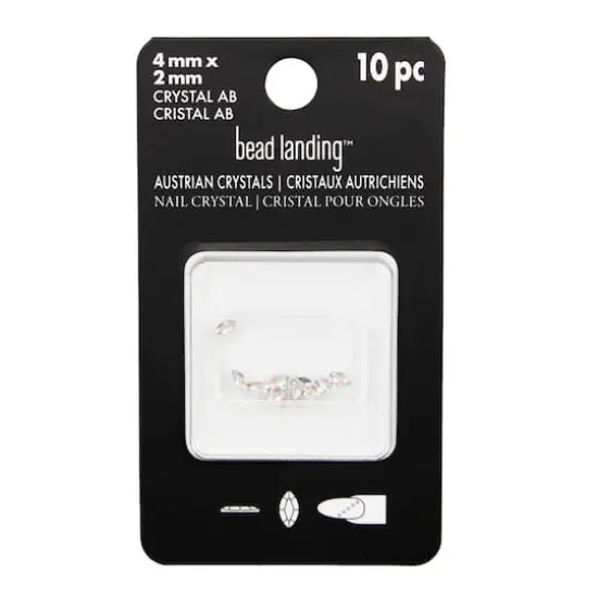 4mm Crystal AB Navette Glue-On Austrian Crystals by Bead Landing&trade;, 10ct. {4}