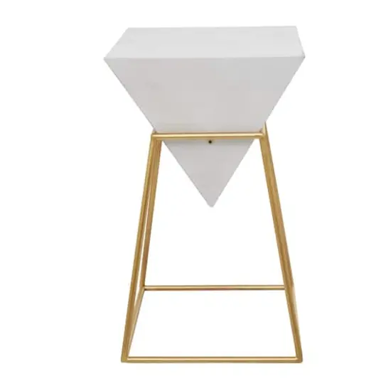 Gold Metal Modern Accent Table, 24" x 20" x 17" {3}