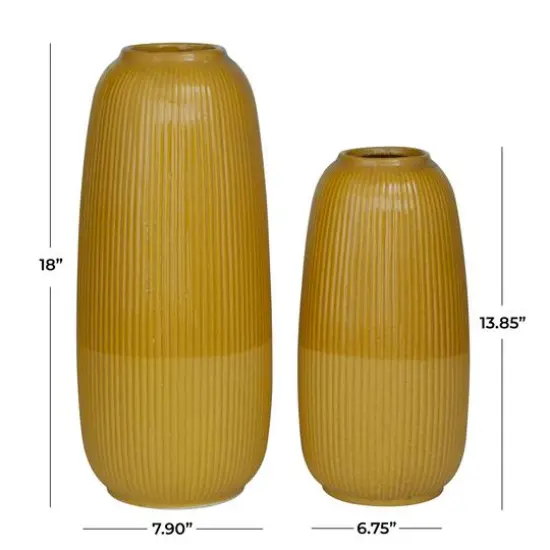 CosmoLiving by Cosmopolitan Yellow Ceramic Modern Vase Set {6}