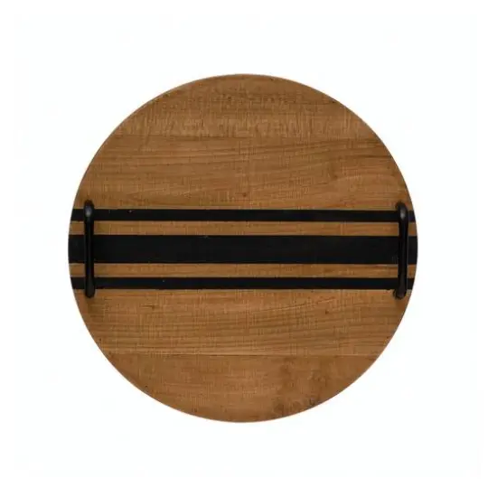 Hello Honey® 16" Decorative Wood Tray with Black Lines & Handles {1}