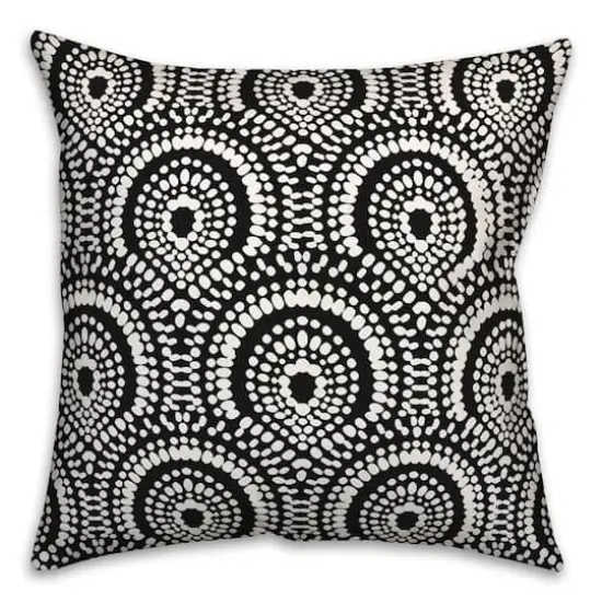 18" x 18" Fan Pattern Indoor/Outdoor Throw Pillow Black {1}