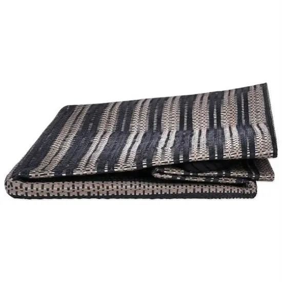 DII&reg; Medium Striped Weave Round Paper Storage Basket Stone/Black {4}