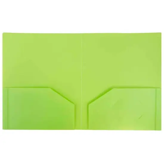 JAM Paper Heavy Duty Plastic 2-Pocket Folders, 6ct. Lime Green {4}