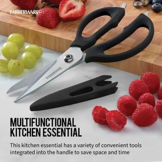 Farberware 4-in-1 Kitchen Shears Black {4}