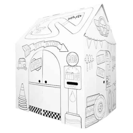 Easy Playhouse Pit Stop Garage Cardboard Playhouse {4}