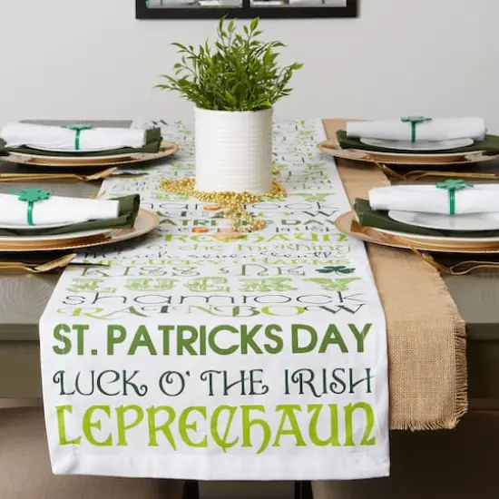 DII&reg; 108" St Patrick's Day Print Table Runner {4}