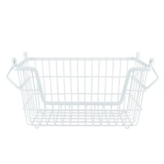 DII&reg; 13" Small Rectangle Metal Basket White {1}